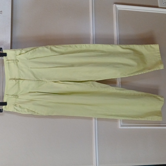 Lime High Waisted Cotton Pleated Pants By Forever 21. Size S - Picture 14 of 17